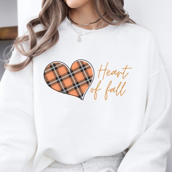 Plaid Heart of fall women's sweatshirt - Bitsy Gypsy Boutique