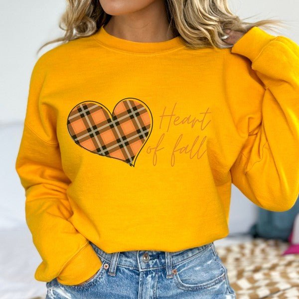 Plaid Heart of fall women's sweatshirt - Bitsy Gypsy Boutique