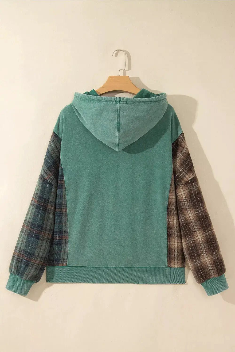 Plaid Kangaroo Pocket Hoodie - Bitsy Gypsy Boutique