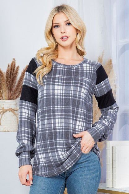 Plaid Pullover Sweater - Bitsy Gypsy Boutique