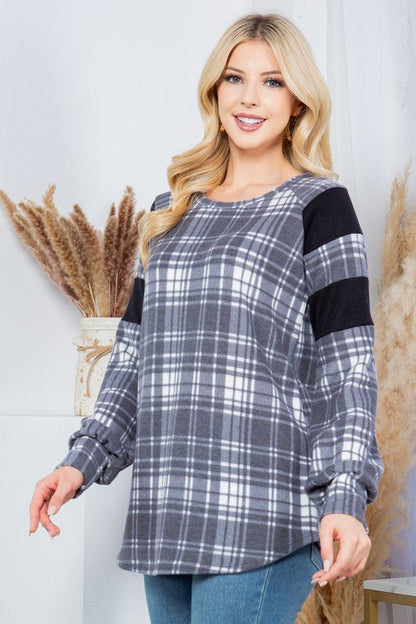 Plaid Pullover Sweater - Bitsy Gypsy Boutique
