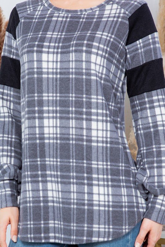 Plaid Pullover Sweater - Bitsy Gypsy Boutique