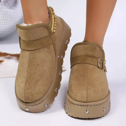 Platform Faux Fur Lined Ankle Boots - Bitsy Gypsy Boutique