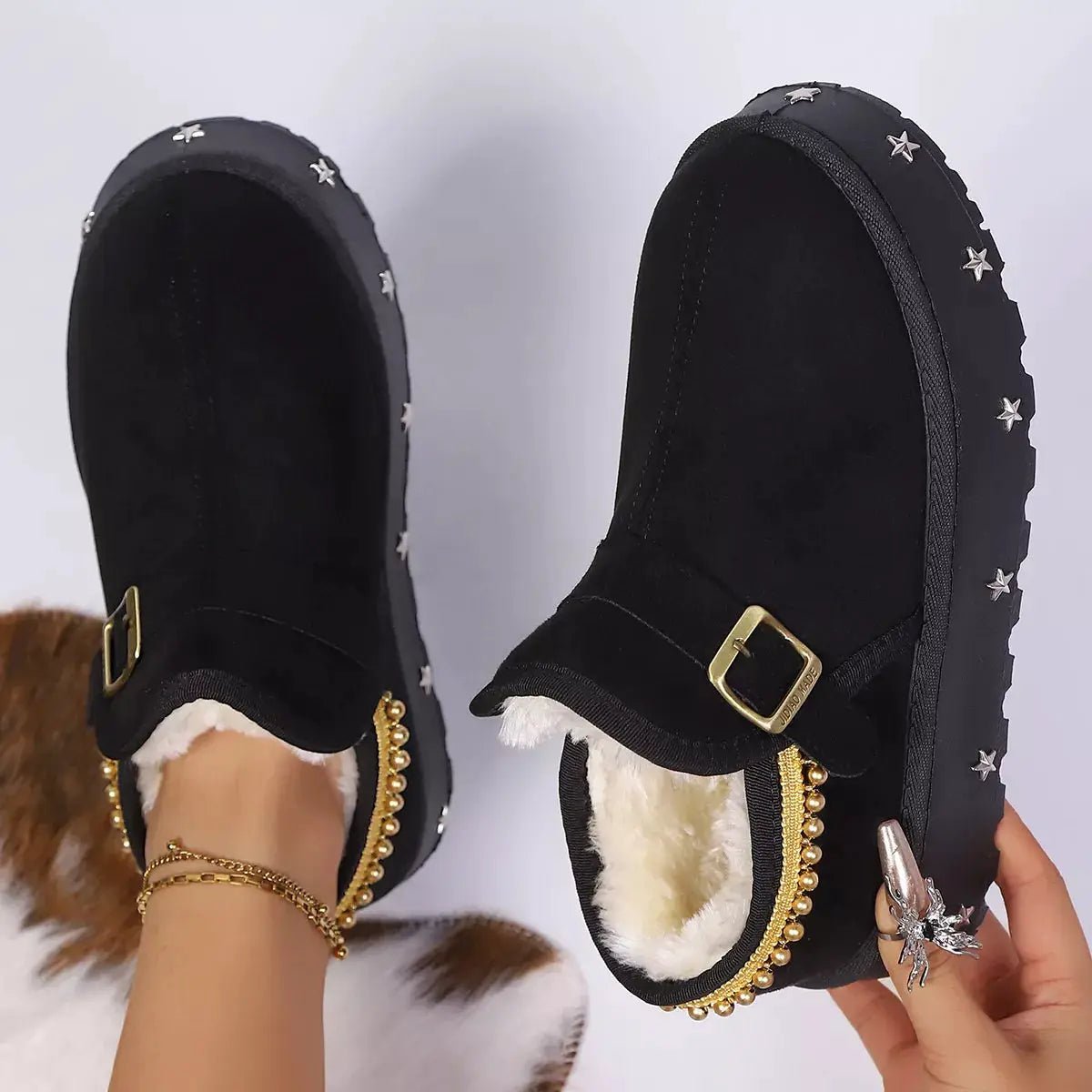 Platform Faux Fur Lined Ankle Boots - Bitsy Gypsy Boutique