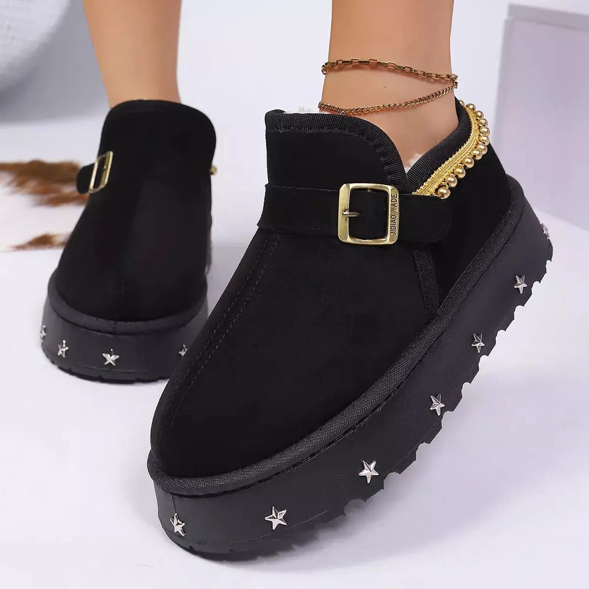 Platform Faux Fur Lined Ankle Boots - Bitsy Gypsy Boutique