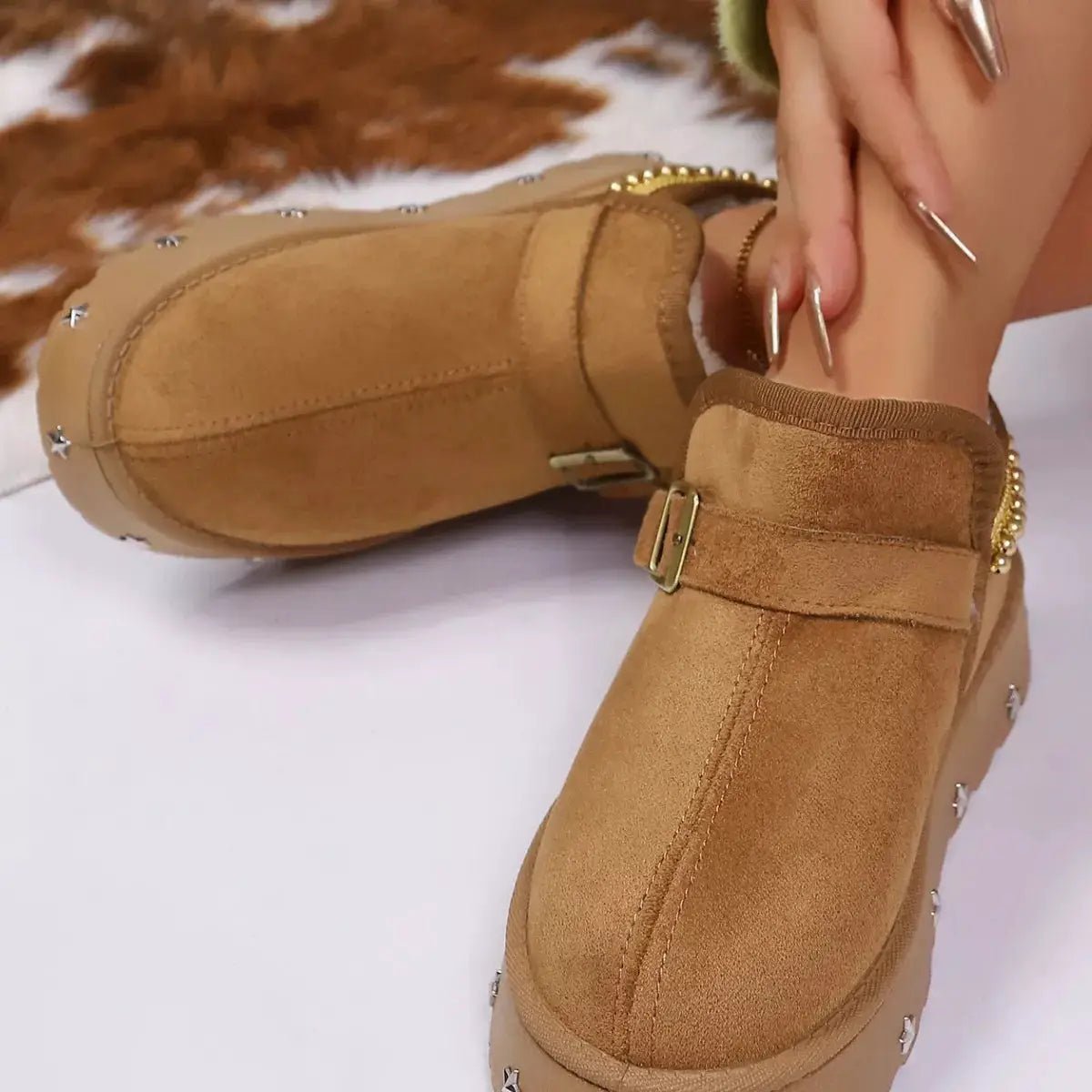 Platform Faux Fur Lined Ankle Boots - Bitsy Gypsy Boutique