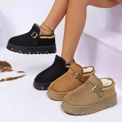 Platform Faux Fur Lined Ankle Boots - Bitsy Gypsy Boutique