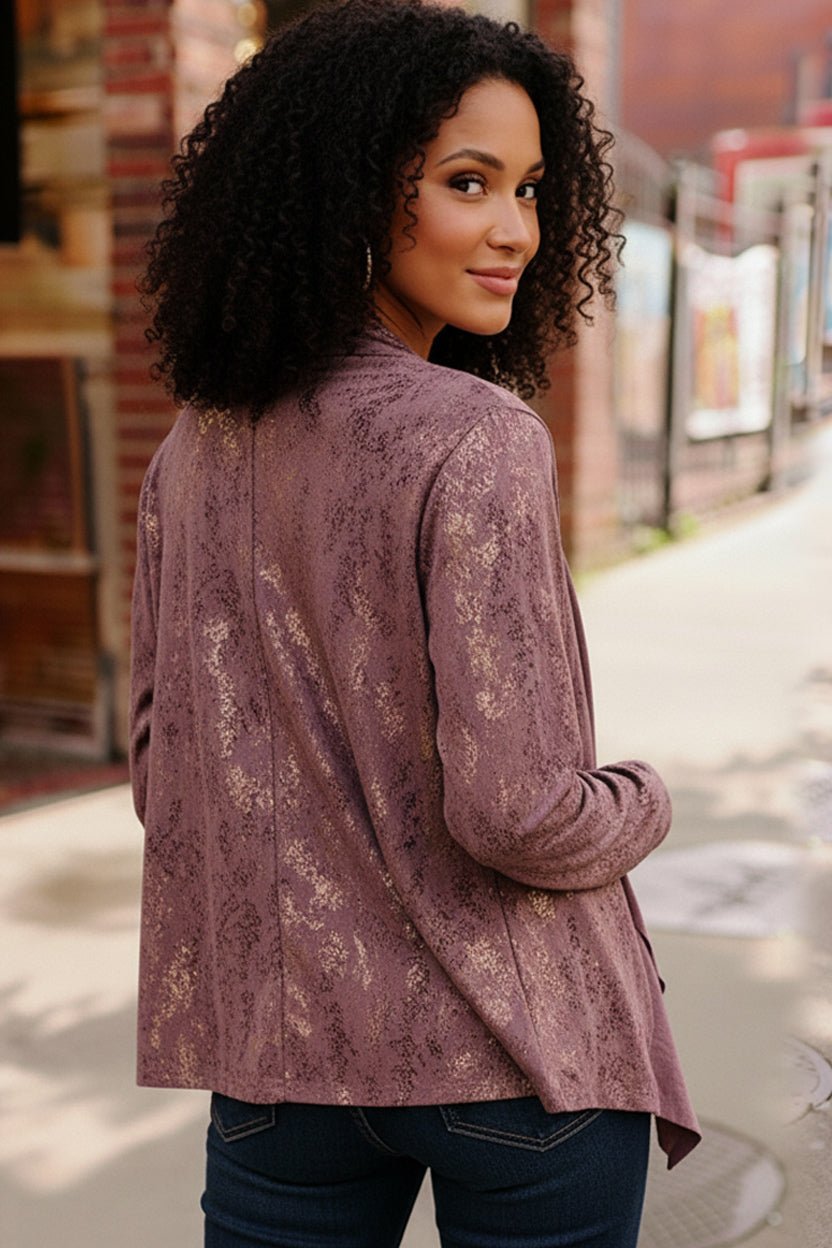 Plum Luxe Suede Cardigan - Bitsy Gypsy Boutique