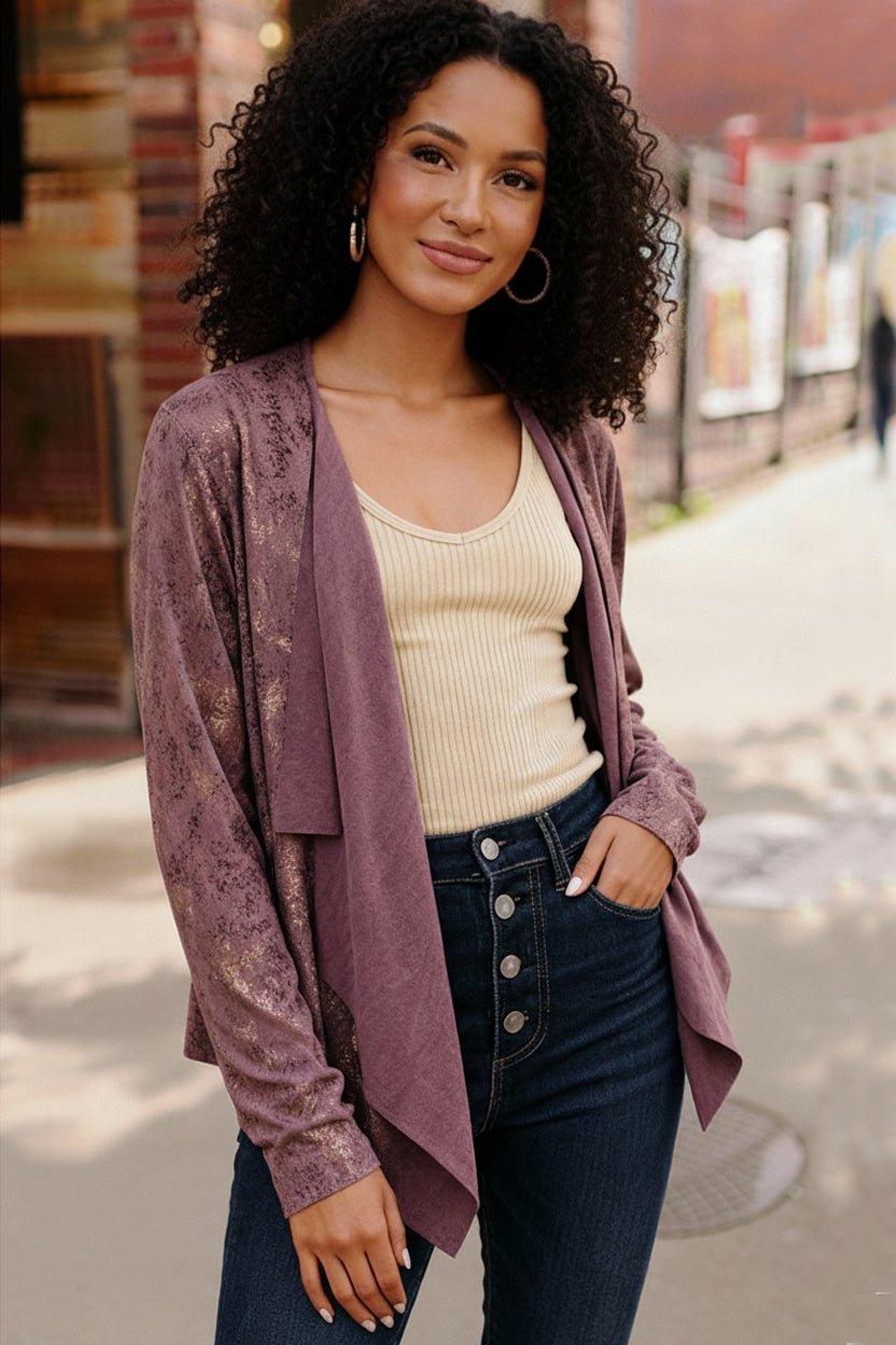 Plum Luxe Suede Cardigan - Bitsy Gypsy Boutique