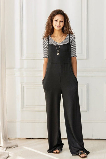 Plus Boho Terry Wide Leg Jumpsuits with Pocket - Bitsy Gypsy Boutique