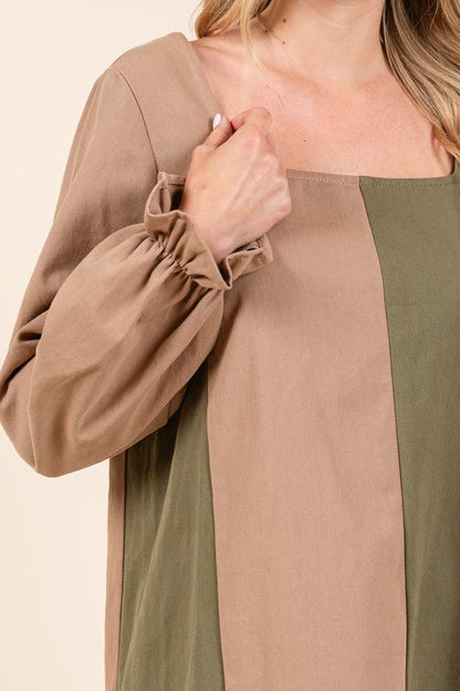 Plus Color Block Mini Dress - Bitsy Gypsy Boutique