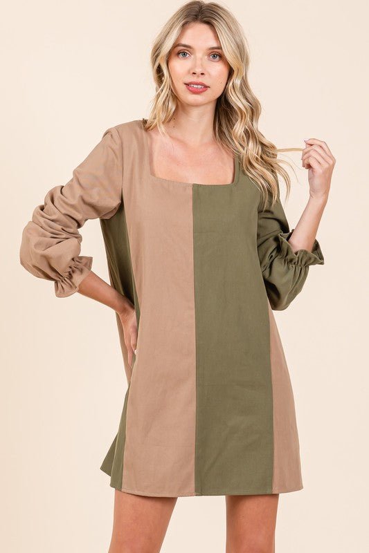 Plus Color Block Mini Dress - Bitsy Gypsy Boutique