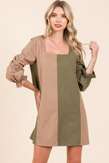 Plus Color Block Mini Dress - Bitsy Gypsy Boutique