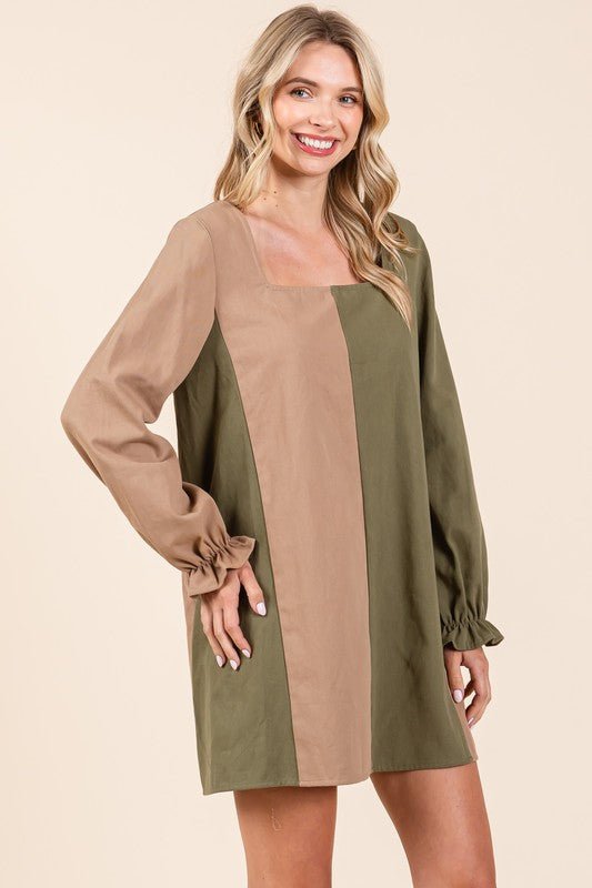 Plus Color Block Mini Dress - Bitsy Gypsy Boutique