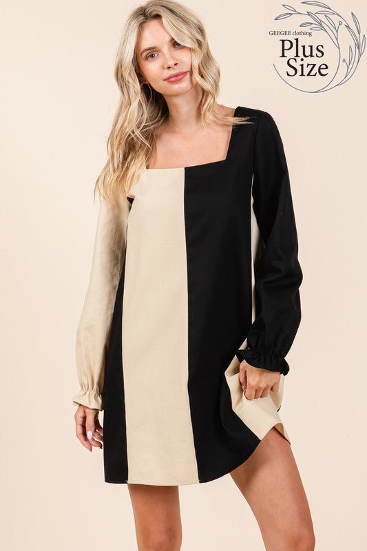 Plus Color Block Mini Dress - Bitsy Gypsy Boutique
