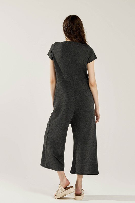 Plus Comfort Button - up front closure Jumpsuit - Bitsy Gypsy Boutique