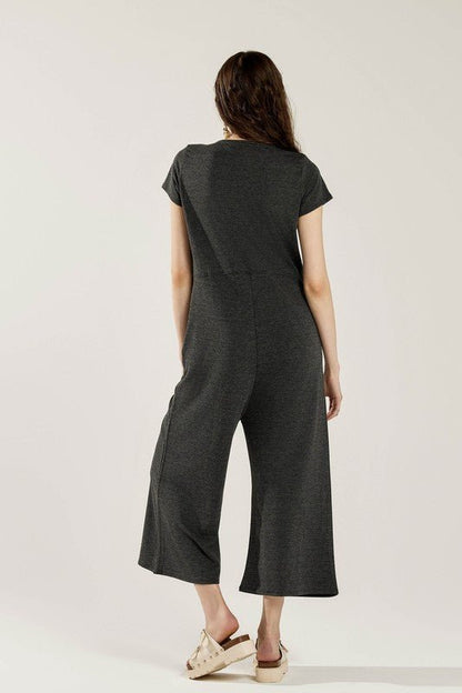 Plus Comfort Button - up front closure Jumpsuit - Bitsy Gypsy Boutique