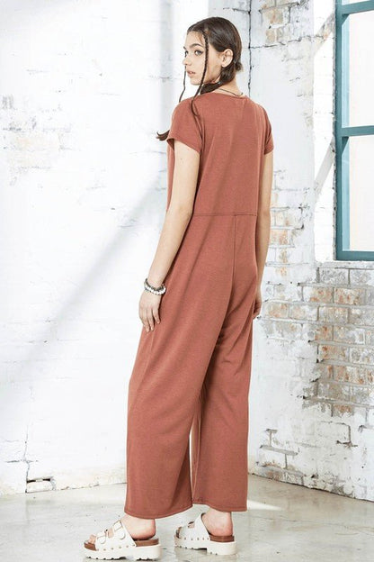 Plus Comfort Button - up front closure Jumpsuit - Bitsy Gypsy Boutique