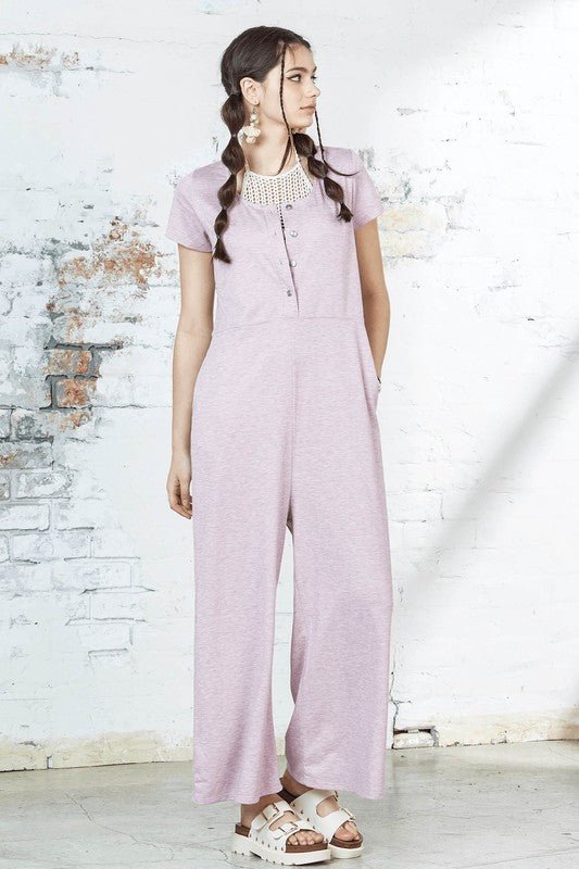 Plus Comfort Button - up front closure Jumpsuit - Bitsy Gypsy Boutique