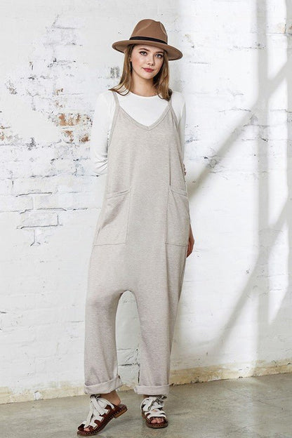 Plus Drop Crotch Tank Style Harem Jumpsuit - Bitsy Gypsy Boutique