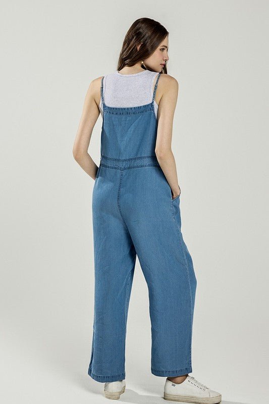 Plus Pocket Adjustable Straps Overall Jumpsuit - Bitsy Gypsy Boutique