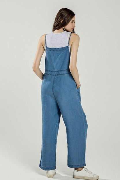 Plus Pocket Adjustable Straps Overall Jumpsuit - Bitsy Gypsy Boutique