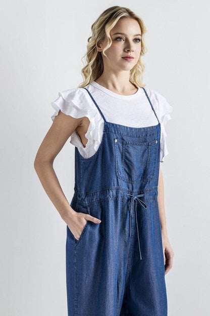 Plus Pocket Adjustable Straps Overall Jumpsuit - Bitsy Gypsy Boutique