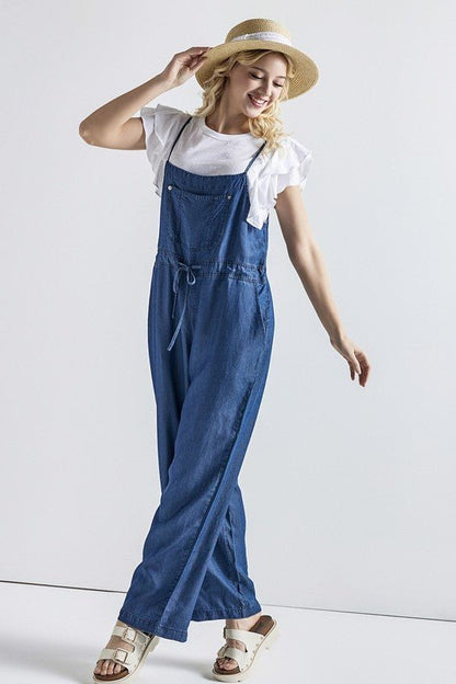 Plus Pocket Adjustable Straps Overall Jumpsuit - Bitsy Gypsy Boutique