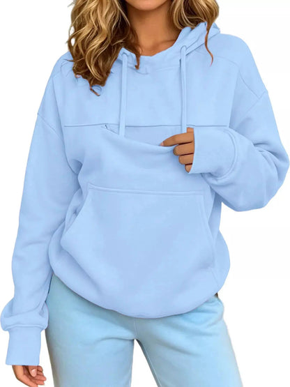 Plus Size Black Cat Pouch Drawstring Hoodie - Bitsy Gypsy Boutique