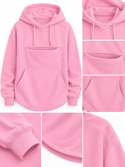 Plus Size Black Cat Pouch Drawstring Hoodie - Bitsy Gypsy Boutique
