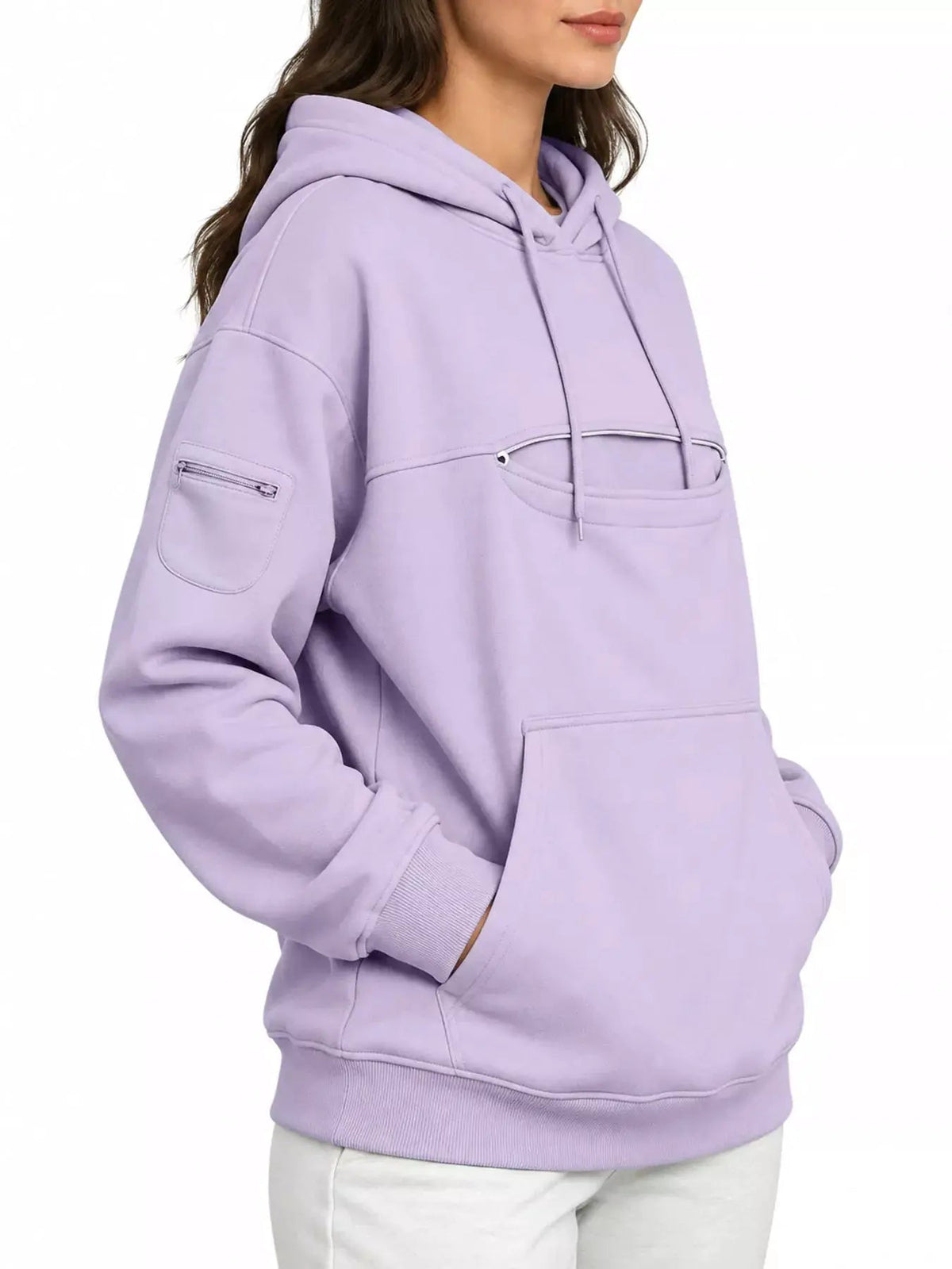 Plus Size Black Cat Pouch Drawstring Hoodie - Bitsy Gypsy Boutique