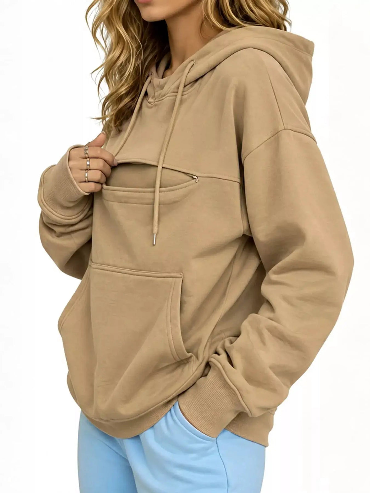 Plus Size Black Cat Pouch Drawstring Hoodie - Bitsy Gypsy Boutique