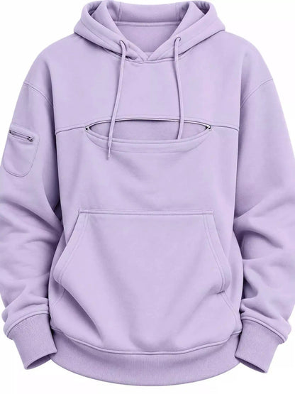 Plus Size Black Cat Pouch Drawstring Hoodie - Bitsy Gypsy Boutique