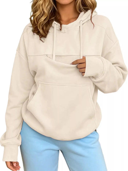 Plus Size Black Cat Pouch Drawstring Hoodie - Bitsy Gypsy Boutique