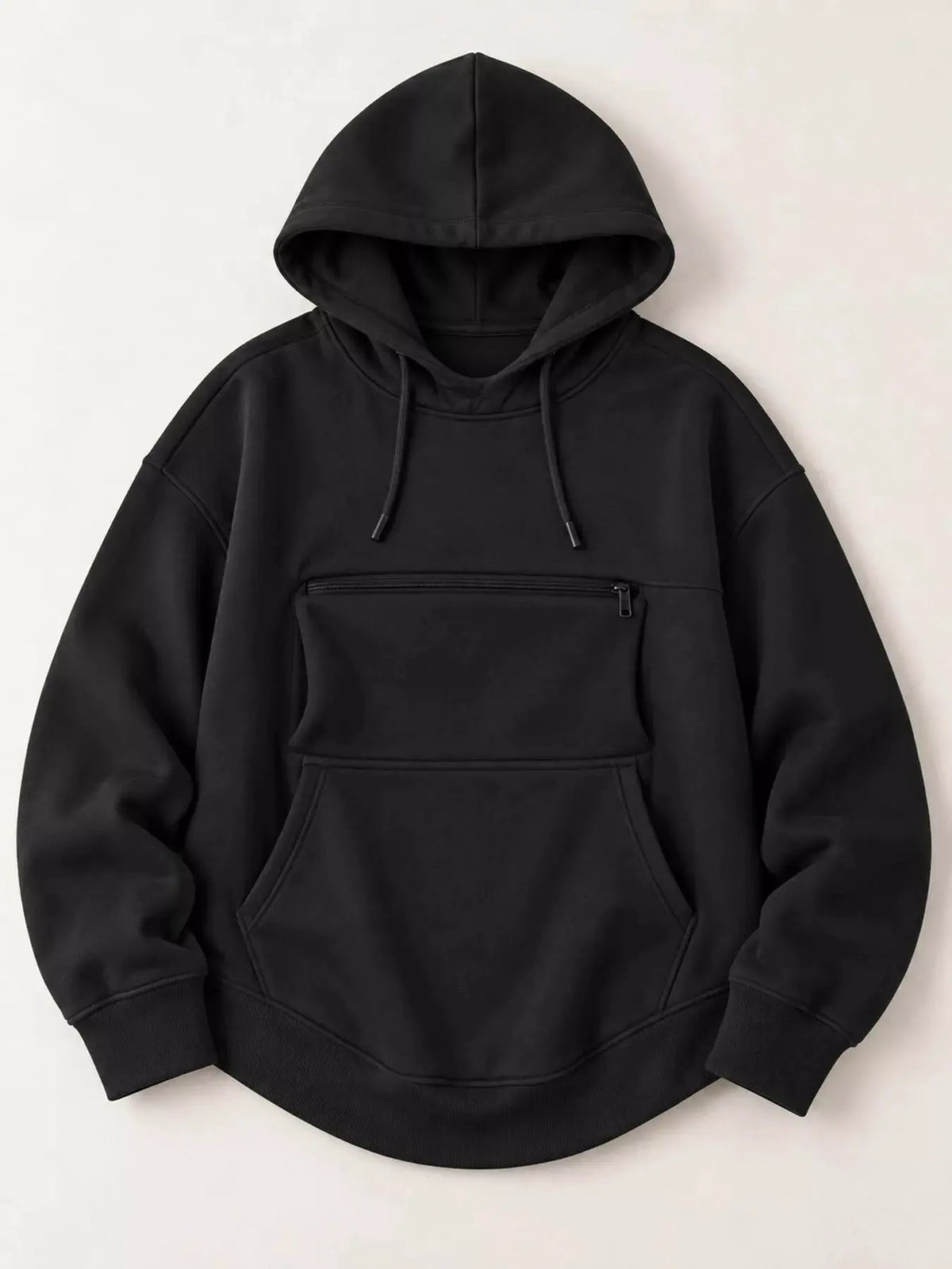 Plus Size Black Cat Pouch Drawstring Hoodie - Bitsy Gypsy Boutique