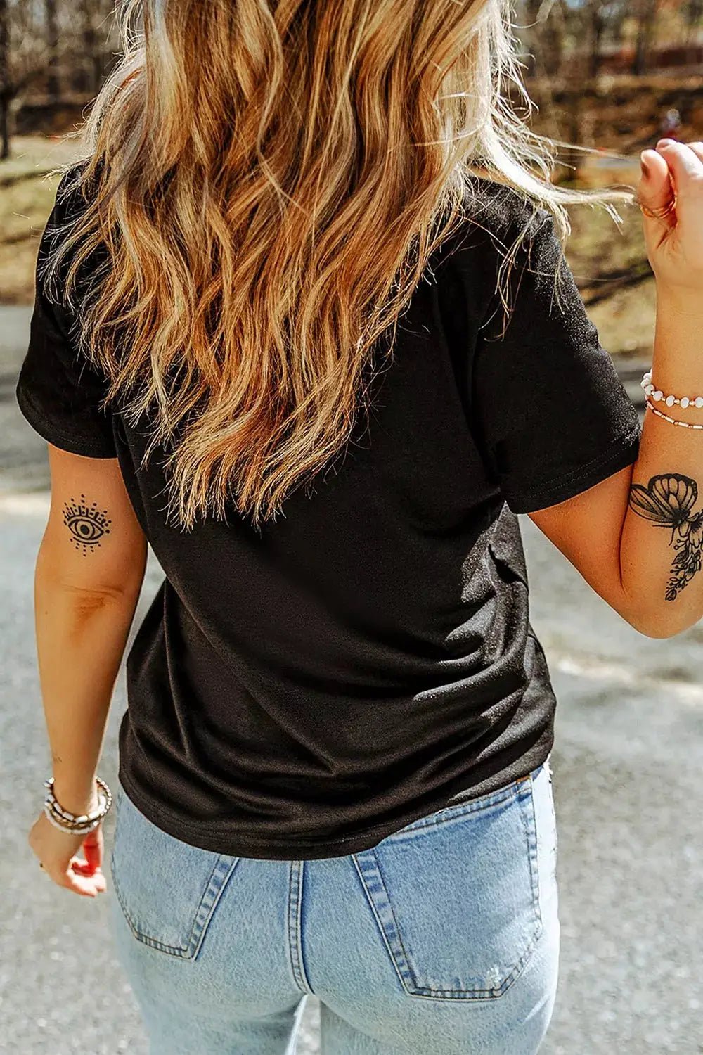 Plus Size Black Ghost Applique Short Sleeve T-Shirt - Bitsy Gypsy Boutique