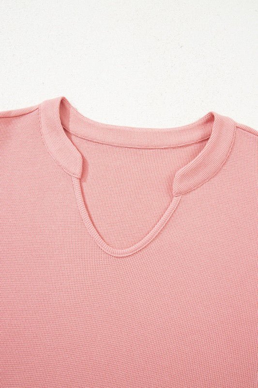 Plus Size Floral Patchwork Sleeve Waffle Knit Top - Bitsy Gypsy Boutique