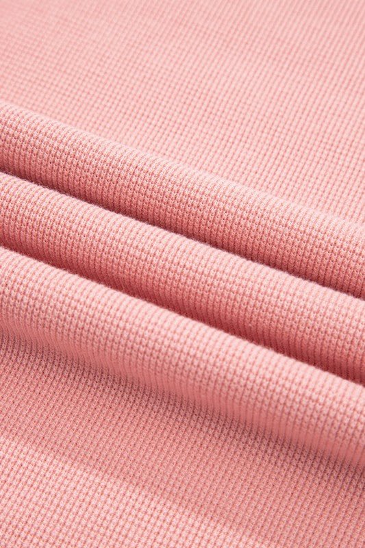 Plus Size Floral Patchwork Sleeve Waffle Knit Top - Bitsy Gypsy Boutique