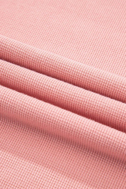 Plus Size Floral Patchwork Sleeve Waffle Knit Top - Bitsy Gypsy Boutique