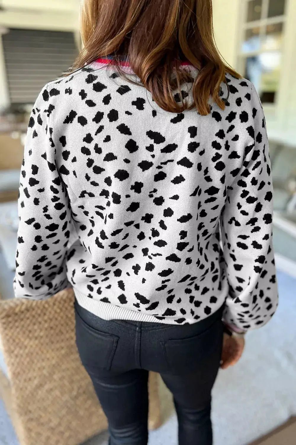 Plus Size Leopard Print Colorblock Round Neck Long Sleeve Tunic Sweater - Bitsy Gypsy Boutique