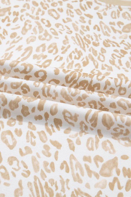 Plus Size Leopard Ruffle Long Sleeve Sweatshirt - Bitsy Gypsy Boutique