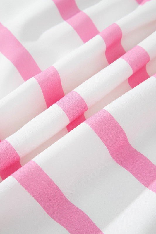 Plus Size Stripe V - Neck Tiered Maxi Dress - Bitsy Gypsy Boutique