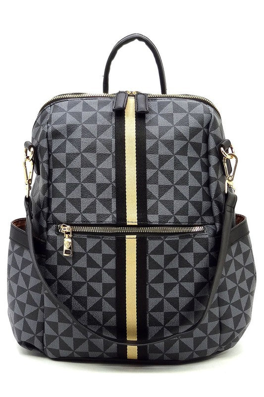 PM Monogram Striped Convertible Backpack - Bitsy Gypsy Boutique