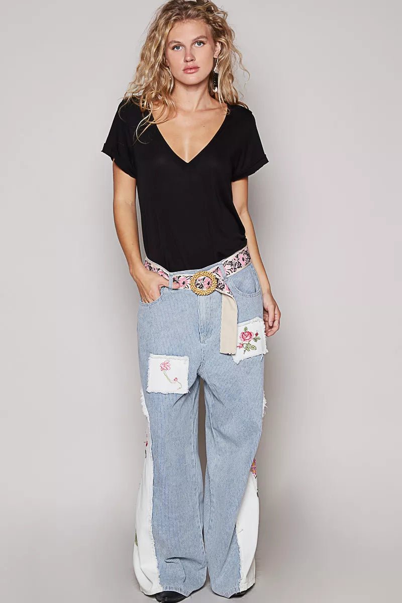 POL Basic V - Neck Short Sleeve T-Shirt - Bitsy Gypsy Boutique