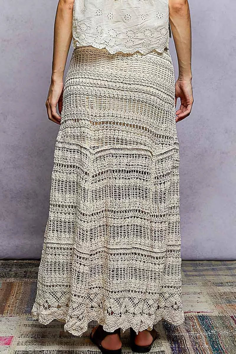 POL Boho Crochet Knit Maxi Skirt - Bitsy Gypsy Boutique