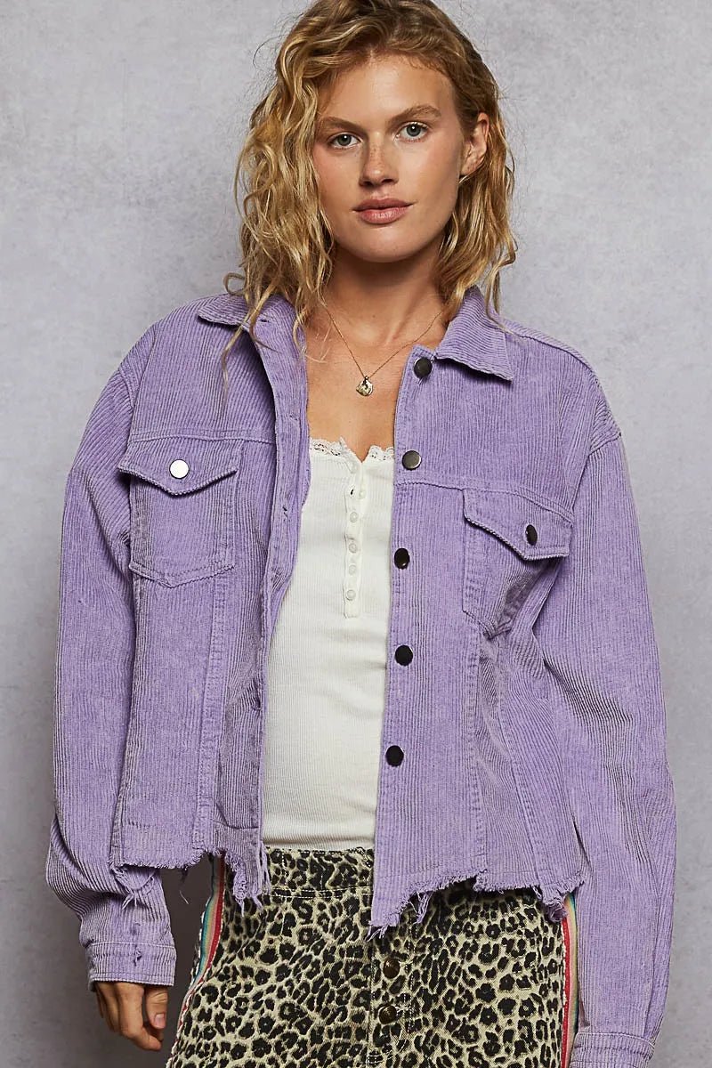 POL Button Down Corduroy Trucker Jacket - Bitsy Gypsy Boutique