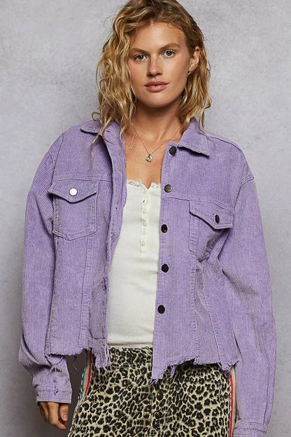 POL Button Down Corduroy Trucker Jacket - Bitsy Gypsy Boutique