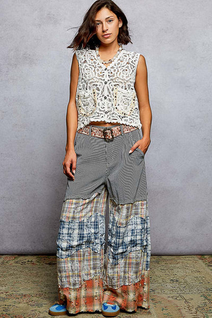 POL Button Down Cropped Crochet Vest with Scalloped Edge - Bitsy Gypsy Boutique