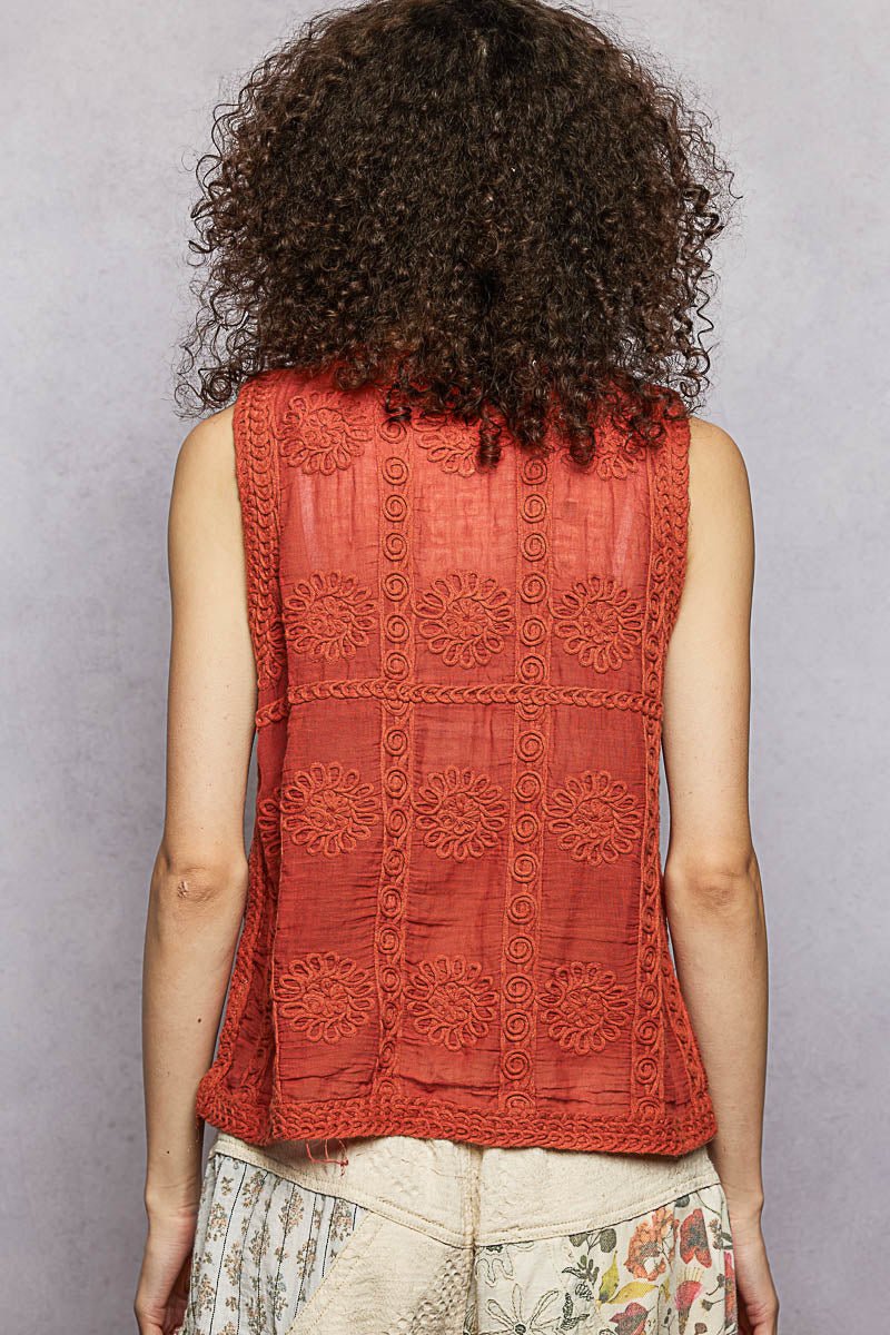 POL Button Down V - Neck Sweater Vest - Bitsy Gypsy Boutique