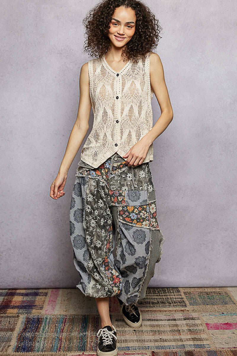 POL Button Down V - Neck Sweater Vest - Bitsy Gypsy Boutique